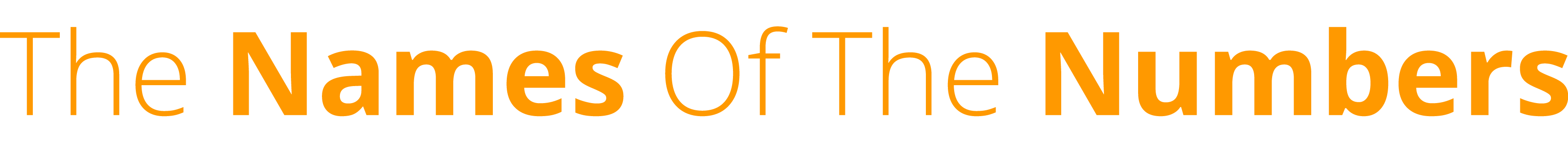 Die Namen der Nummern