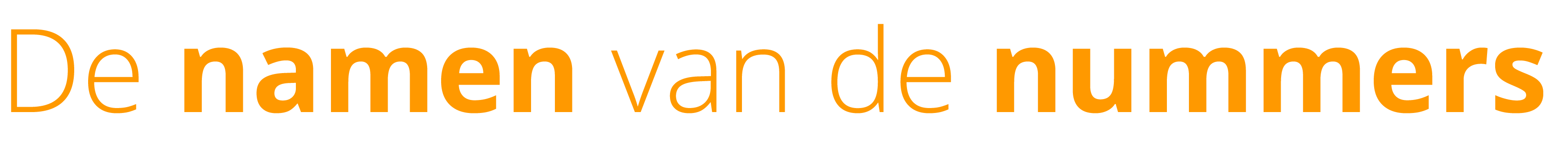 Die Namen der Nummern